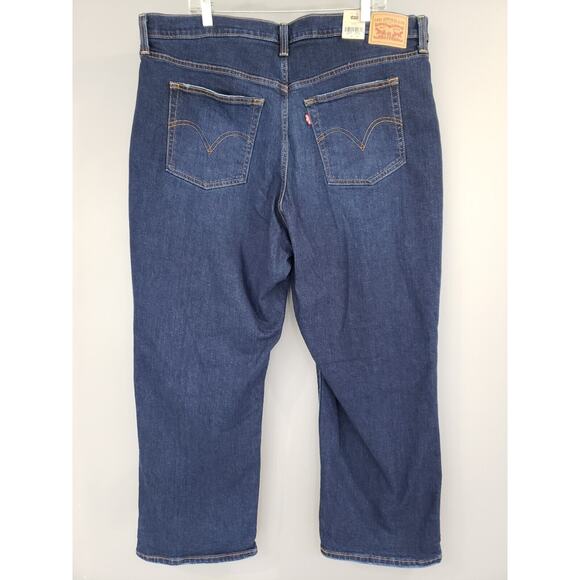 NEW Levis Ribcage Straight Ankle Jeans size 20W Dark Wash Distressed‎ - Picture 6 of 9